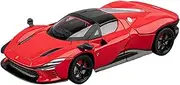 Die Casting 1:22 for Ferrari SP3 Hardtop Convertible Dual Mode Alloy Car Model Sound and Light Fully Open Door Miniature Vehicle Model Presents Ornaments(Red)