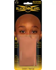 Black Label Dark Brown Bald Cap