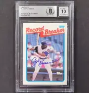 Andre Dawson signed 1989 Topps Record Breaker #4 card Beckett BGS BAS 10 auto