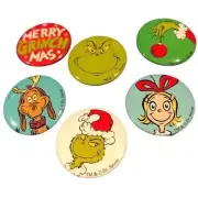 Dr. Suess Grinch mini buttons set gift stocking stuffers holiday Christmas