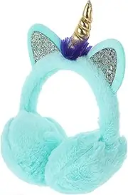 [SOESFOUFU] Unicorn Earmuffs Foldable Winter Ear Warmers Soft Comfortable Portable for Boys and Girls Adults