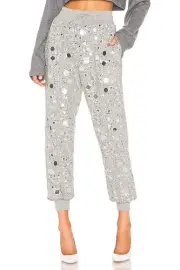 Brand New House of Harlow 1960 Pants Jogger Size M Sequin Mirror Heather Gray