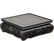 Display Stand Pedestal Wooden Square Base Carved Vintage Vase Flowerpot Buddha Statue Crystal Balls Ornament Base Crafts Display Stand Bonsai Pedestal (Size : A)