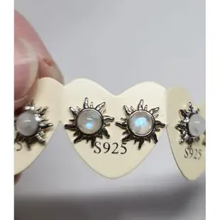 藍月光石耳環 耳針  925銀針 天然❤晶寶水晶#K069