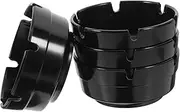 FELTECHELECTR 4pcs Fireproof Ashtray Ashtrays Ash Tray Fake Cigarettes Tabletop Ashtray Simple Ashtray Round Ash Holder Cigarettes Indoor Ash Bucket Cigarette Smoke Absorber Melamine Black