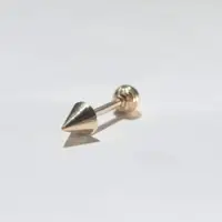在飛比找蝦皮商城優惠-14K 立體金尖錐鎖珠耳環(單個) K金 轉珠耳環