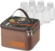 Esncddym Seasoning Jars for Camping,Travel Holder - Portable Large Capacity Holder with 600D Encrypted Oxford Cloth Storage Bag for Outdoor Camping BBQ