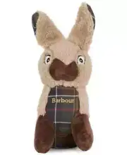Barbour Stuffed Plaid Logo Squeaker Rabbit Dog Toy
