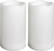 Waterproof Outdoor Flameless Pillar Candles with Timer Battery Operated Electric LED Candle Set for Gift Home Décor Party Wedding Supplies Garden Halloween Christmas Decoration, 2 Pack, 3” x 5”