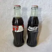 Vintage 1994 Coca-Cola 8 oz Full Unopened Coke Green Glass Bottles Lot Of 2