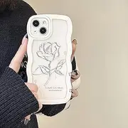LIUJINCAN Compatible with iPhone 12 Mini Case 5.4" - Clear Rose Flower Design - Wave Frame Soft TPU Silicone with Full Camera Lens Protection - Shockproof Floral Bumper for Women and Girls (12 Mini)