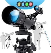 Telescopes for Children Beginners Astronomy Refractor Telescope 70mm Lens 400mm Focal Length with Adjustable Tripod and