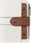 CLUCI Women's Leather Bifold Wallet with Zipper Coin & Removable ID Window