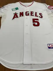 MAJESTIC AUTHENTIC COLLECTION ALBERT PUJOLS ANAHEIM ANGELS JERSEY WHITE RED 48