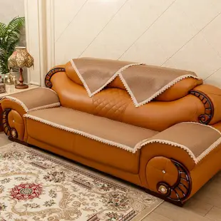 歐式冰絲涼蓆沙發墊夏款涼墊防滑布藝沙發坐墊罩專用坐墊 (2.3折)