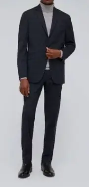 Kenneth Cole Men's Blue Techni-Cole Slim-Fit 2-Piece Jacket Pants Suit Size 38S