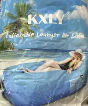 Inflatable Lounger Air Sofa Hammock-Portable Water Proof Blue