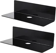 MAGICLULU 2pcs Display Stand Shelves for Storage Rack Bookshelf Speaker Wall Storage Shelves Holder Stackable Riser Storage Shelving Sound Storage Shelve Acrylic Black