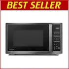 Compact 0.9 Cu Ft Microwave Oven with 6 Auto Menus - 900W Black Stainless Steel