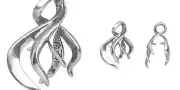 Bail, 1 Antiqued Sterling Silver 18x13mm Ice Pick Prong Twist Branch 5mm Grip