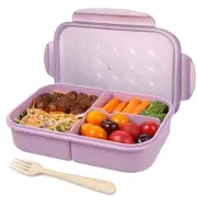 Bento Box for Adults Lunch Containers for Kids 3 Compartment Lunch Box Food C...