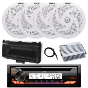 JVC Marine Bluetooth CD Radio, Amp, 4x 6.5" 240W Speaker, Cover (White), Antenna