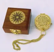 Be strong and courageous Antique Brass Compass Best Gift for any occasion