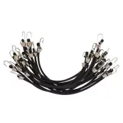 15 Pack Heavy Duty Bungee Cords with Hooks, 10 Inch Mini Bungee Cords, Black
