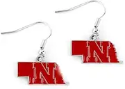 NCAA Nebraska Cornhuskers Home State Design Earrings