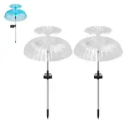 2Pcs Solar Jellyfish LED Lights Garden Stake Lights for Outdoor Yard Patio Pathway Christmas Decorations-2-Layer Jellyfish