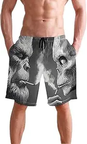 [XYMZR] Alien Sasquatch Funny Men's Swim Trunks Quick-Dry Bathing Suit Swimming Board Shorts S