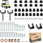 10L0L Golf Cart Deluxe Front and Rear End Repair Kit for Club Car DS 1992-Up Gas & Electric Models with Kingpins/Delta A arm bushings/Front & Rear Leaf Spring Bushings and Bolts/Clevis
