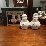 Vintage Pfaltzgraff Winterberry Set of Snowmen Salt and Pepper New In Box