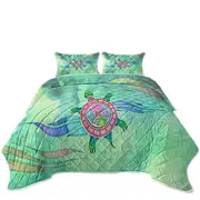 Native American Animal Art Painted Turtle Coverlet