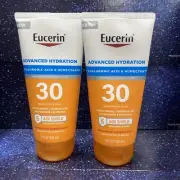 2X Eucerin Advanced Hydration Sunscreen Lotion SPF30 5 Oz Exp: Read Description