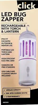 Click LED Outdoor Bug Zapper Rechargeable With Torch & Lantern