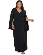 [Pink Dusk] Main Character Maxi Cape Dress in Black
