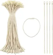 200 Pcs 7.6Inch Cotton Hang Tag String with Snap Lock Pin Loop Fastener for C...