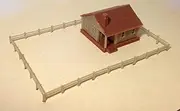 Outland Models Train Railway Layout Country Cottage House with Fencings N Scale