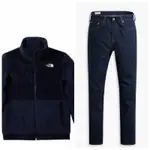 THE NORTH FACE羊羔毛外套+LEVIS 502原色牛仔褲