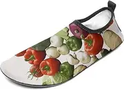 [BTCOWZRV] Water Shoes for Women Men Introduction of Various Vegetables Water Sports Shoes Slip-on Breathable Lightweight Athletic Aqua Sock