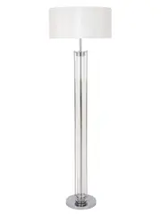 Iris 1 Light Floor Lamp in Chrome/Glass