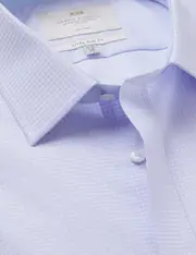 Hawes & Curtis Non-Iron Lilac & White Small Check Extra Slim Fit Shirt | Contrast Detail Size: 16" collar, 36" sleeve