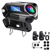 New Waterproof Bluetooth Headset Motorcycle Intercom Helmet 1000mAh LCD