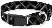 Buckle-Down Plaid Black/Red Martingale Dog Collar