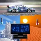 LCD Digital Car Clock Thermometer Hygrometer Weather Forecast Temperature Alarm