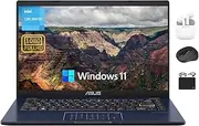 [ASUS] 14” FHD Portable Go Laptop 2024 Flagship, Dual-Core Intel Celeron N4500 Processor, 4GB RAM, 128GB Storage (64GB eMMC+64GB SD), WiFi, 720P Webcam, 10+ Hrs Battery, Windows 11S +HubxcelAccessory