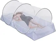 Fly Camping Netting - Folding Pop-up Net Bed Canopy with Side Zipper,Camping Ac-cessories, Outdoor Gadget for Hiking, Trekking, C-amping