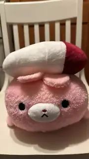 NWT Pink Laying Down Rabbit with Octopus on the Back Plush by Takashoji