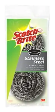 Scotch-Brite™ Stainless-Steel Scrubbers, No. 84, Silver, Pack Of 72 Scrubbers